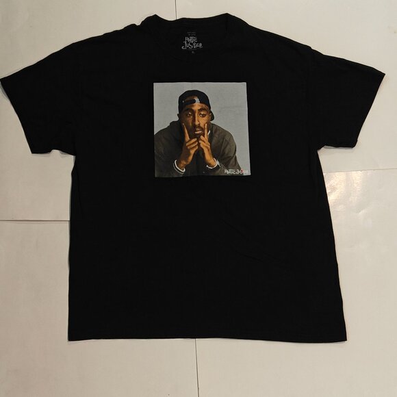 Tupac Graphic Tee Poetic Justice T-Shirt Black Size XL Columbia Pictures Rap - Picture 3 of 9